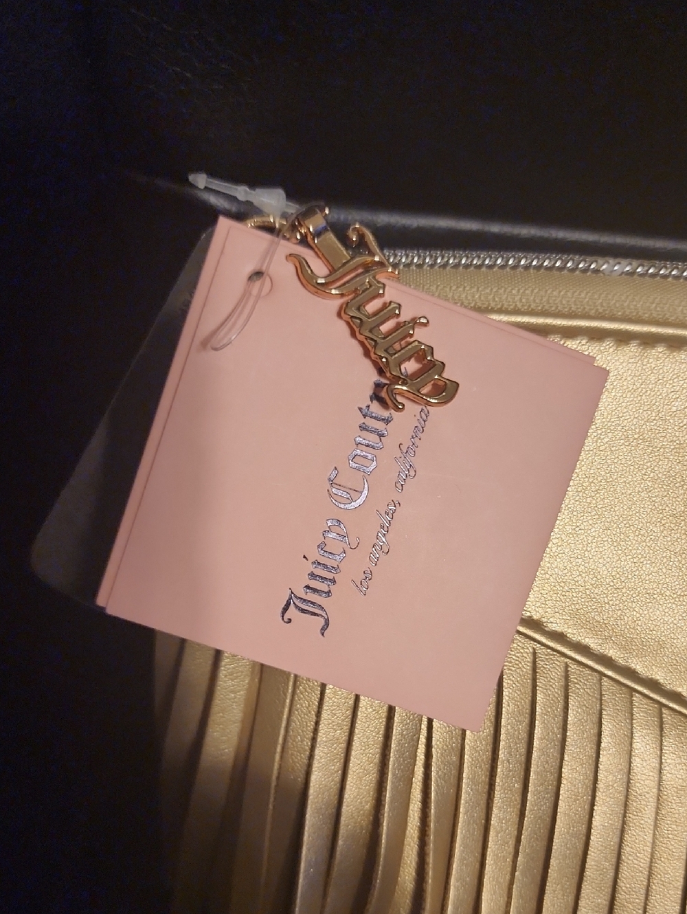 Juicy Couture Gold Fringe Clutch Cosmetic Bag - Picture 3 of 6